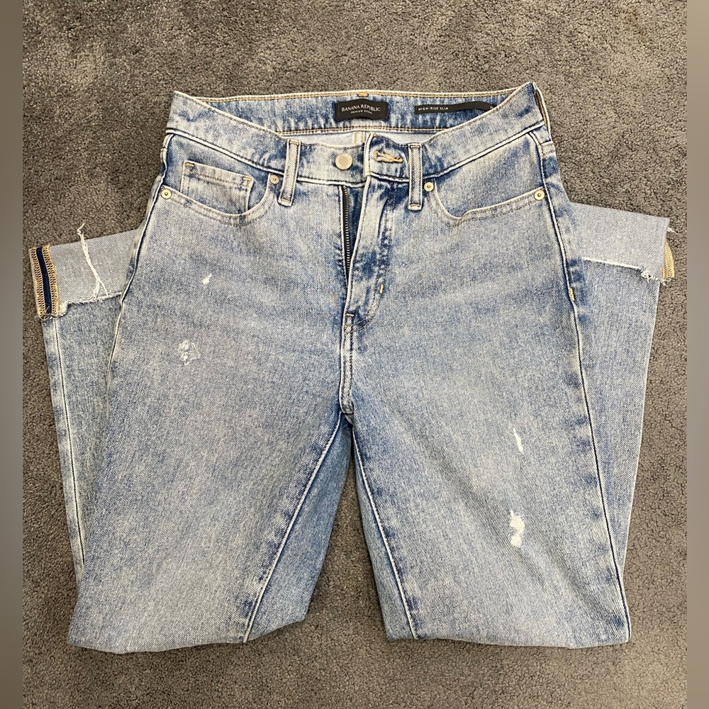 Banana Republic High Rise Slim Straight Jeans sz 25